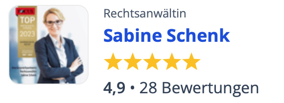 Bewertungen für Rechtsanwältin Sabine Schenk